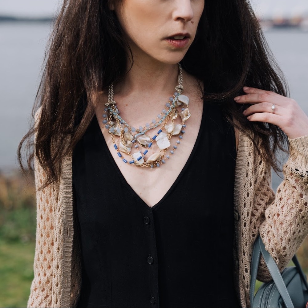 7 Charming Sisters Layered Statement Necklace - image 1